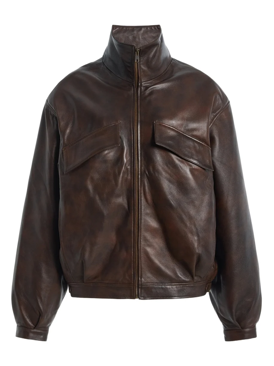 SLOAN Exclusive Oversized Leather Bomber Jacket