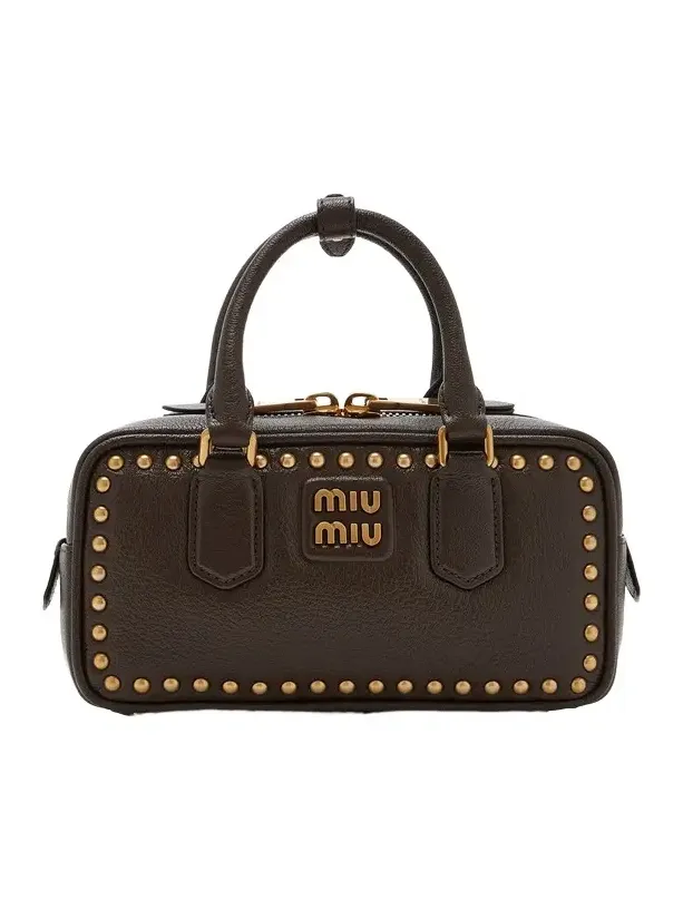 Miu Miu Arcadie Studded Leather Top Handle Bag