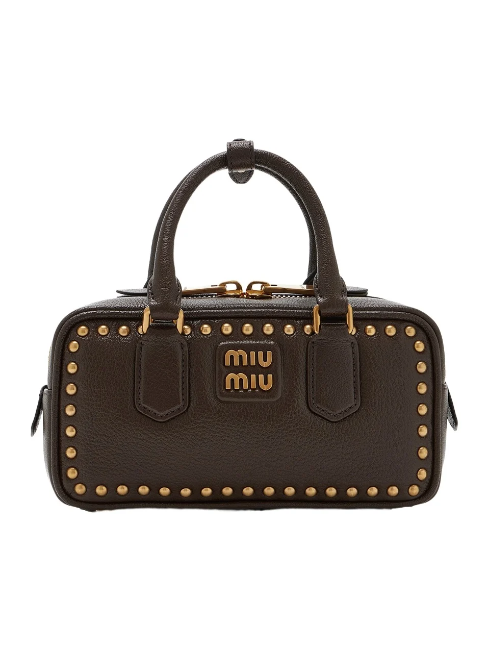 Miu Miu Arcadie Studded Leather Top Handle Bag