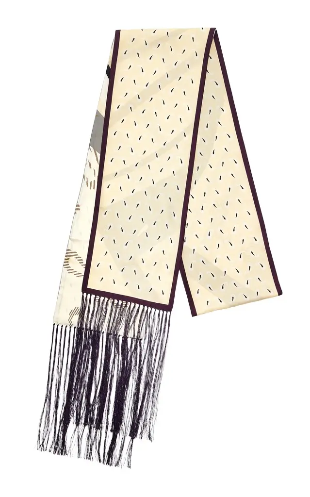 Otzio Fringed Silk-Twill Double Scarf