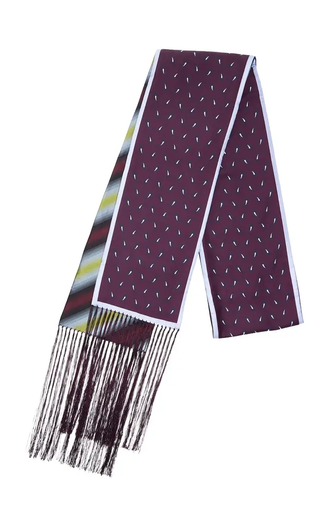 Otzio Fringed Silk-Twill Double Scarf