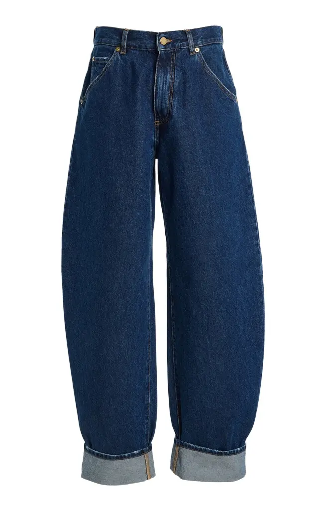 Khris Rigid Mid-Rise Barrel-Leg Jeans Khris Rigid Mid-Rise Barrel-Leg Jeans