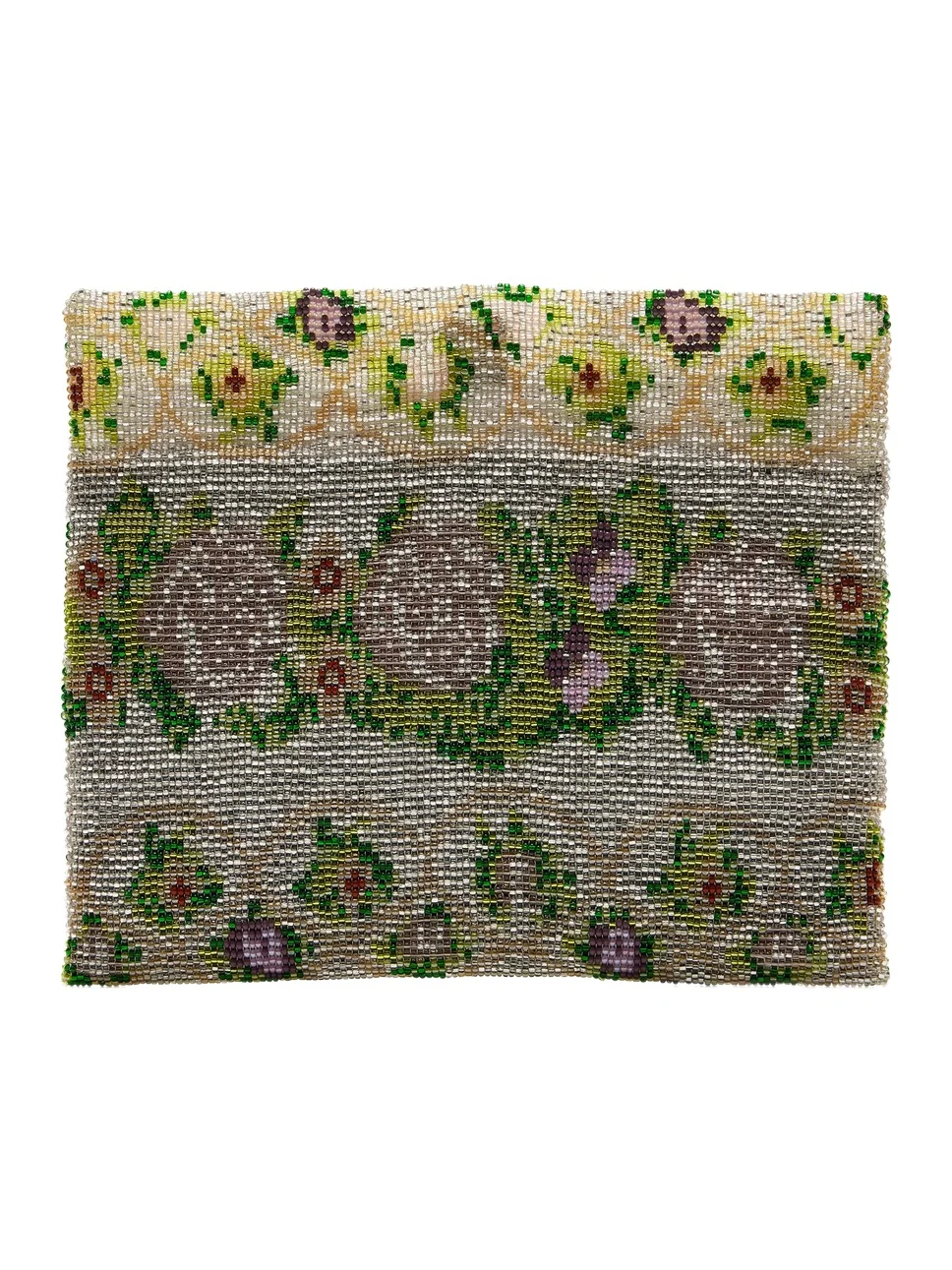 Pura Utz Floral Beaded Clutch Bag
