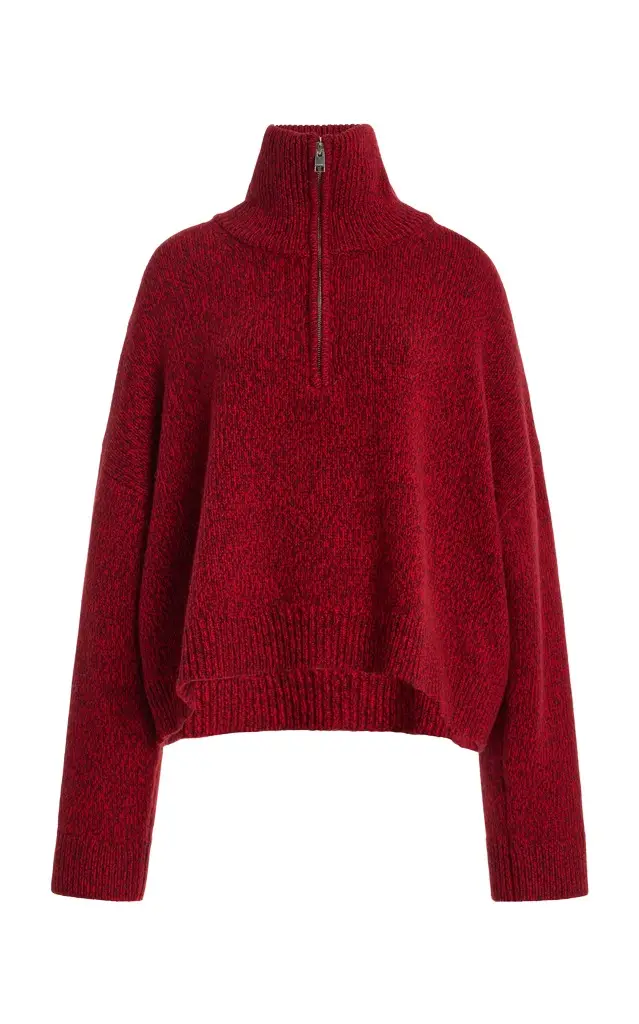 The Half Zip Marled Wool Sweater The Half Zip Marled Wool Sweater