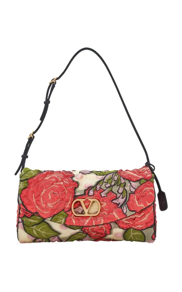 DeVain Small Floral Jacquard Shoulder Bag DeVain Small Floral Jacquard Shoulder Bag