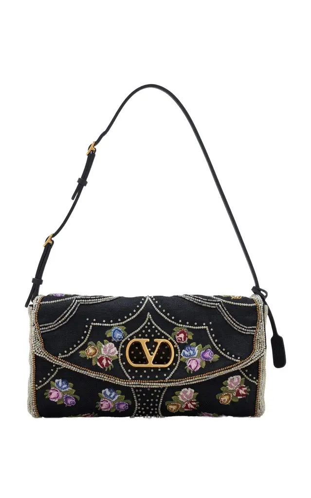 Valentino Garavani DeVain Small Beaded Shoulder Bag