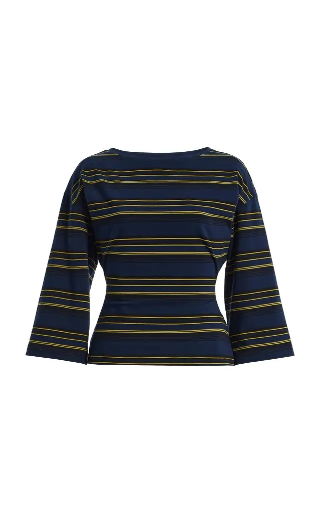 EB Denim Douglas Striped Stretch-Cotton Top