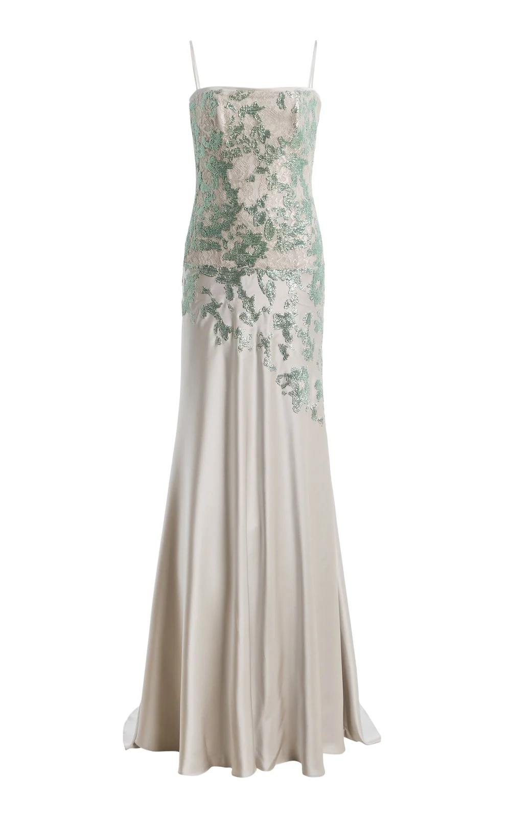 Jennan Sequined Lace and Satin Gown
