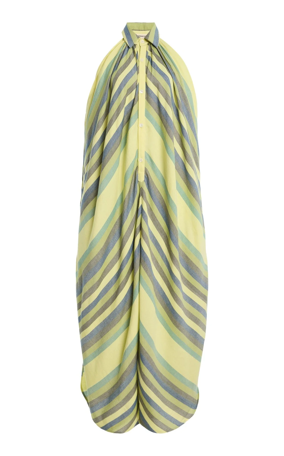 The Halter Striped Cotton Midi Dress The Halter Striped Cotton Midi Dress