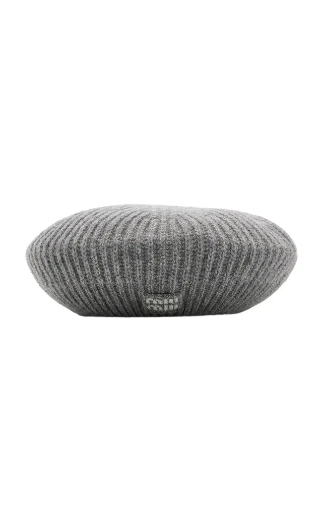 Miu Miu Ribbed Cashmere-Wool Beret