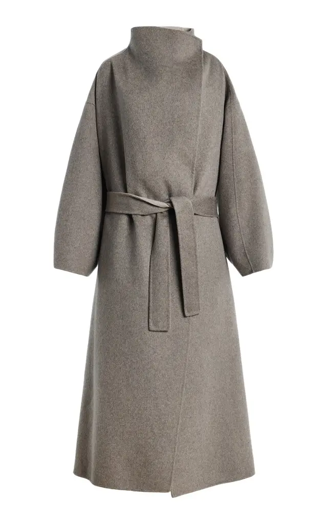 The Frankie Shop Leroy Reversible Funnel-Neck Wool-Blend Coat