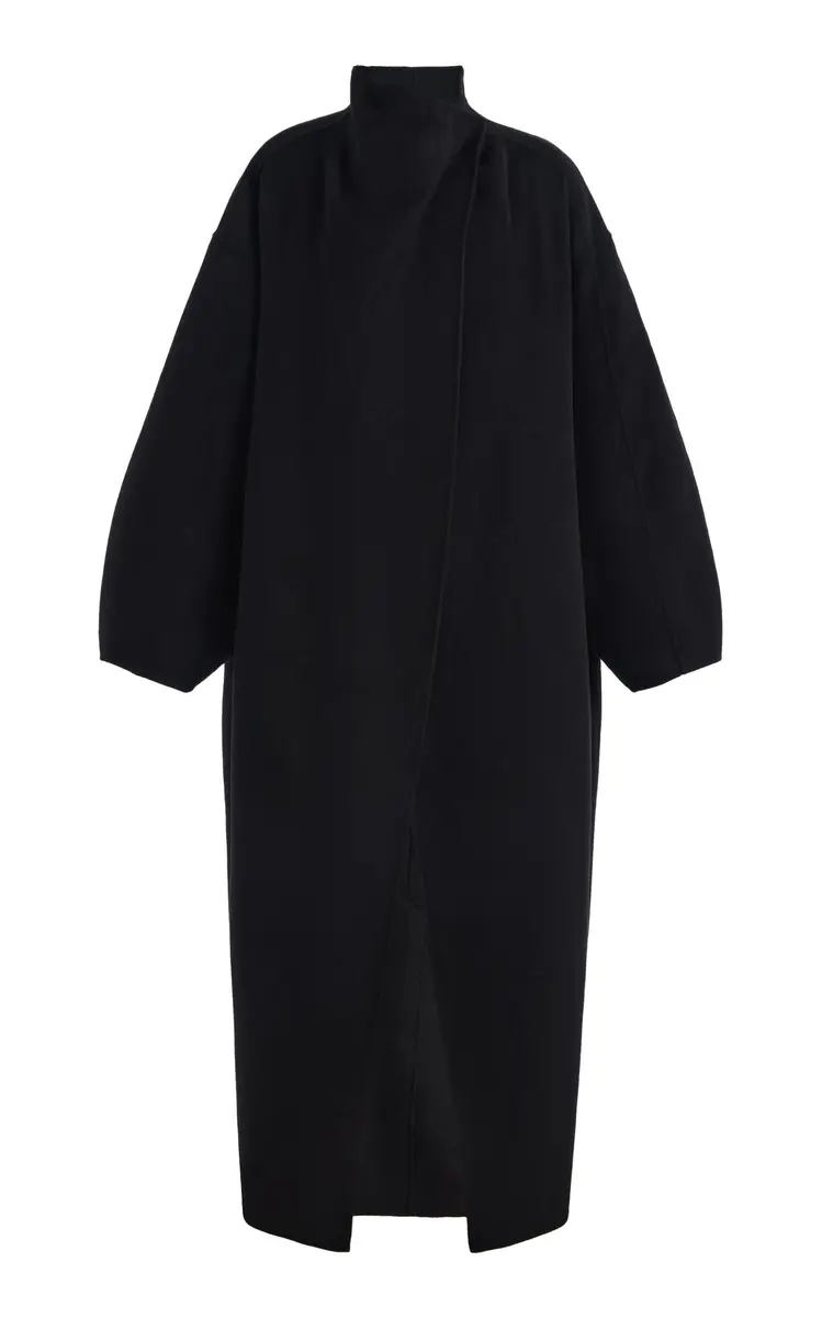 The Frankie Shop Leroy Funnel-Neck Wool-Blend Coat