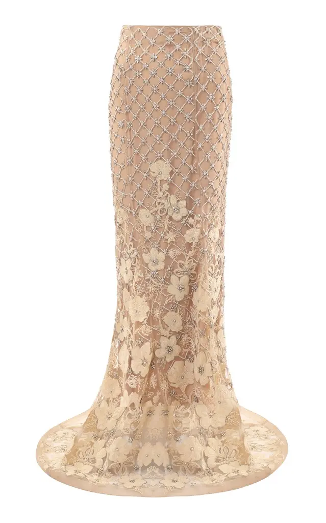LA FUORI Ethereal Rose Geo Maxi Skirt