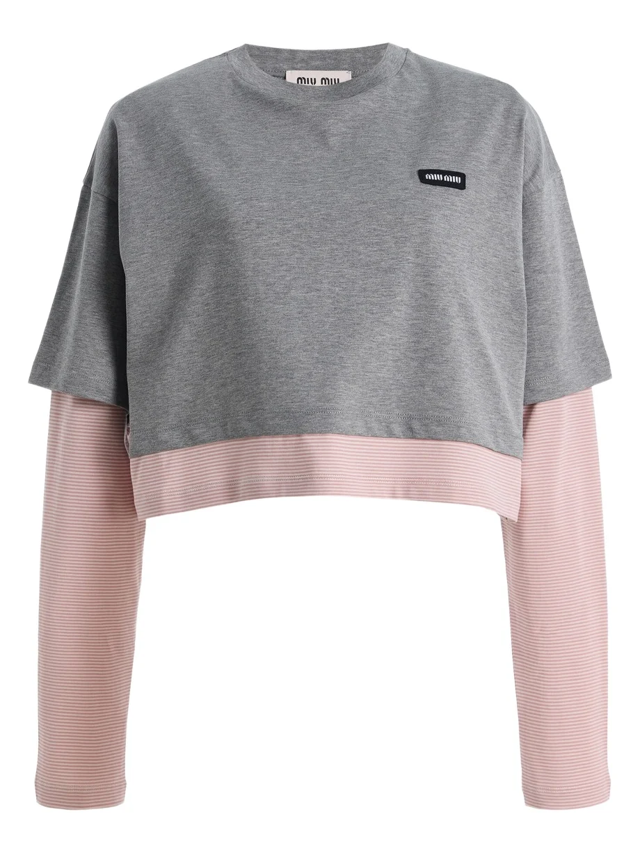 Miu Miu Layered Jersey Top