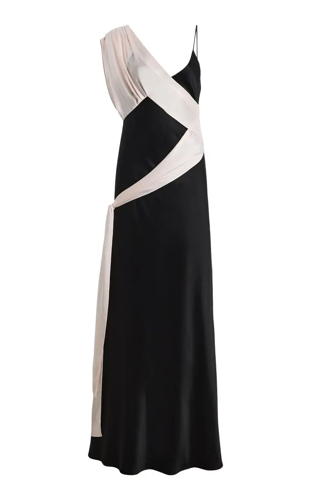 ALEJANDRA ALONSO ROJAS Draped Satin Slip Gown