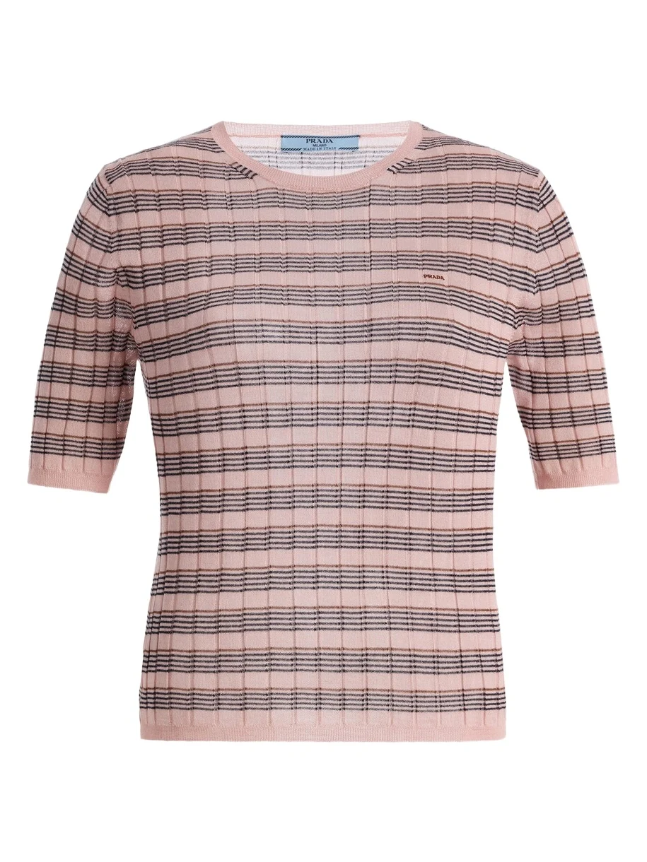 Striped Cashmere Silk Top Striped Cashmere Silk Top