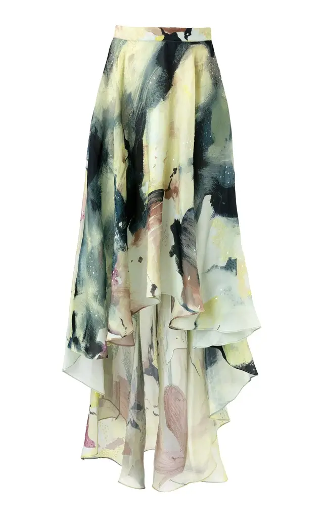 Abstract Burst Silk Midi Skirt Abstract Burst Silk Midi Skirt