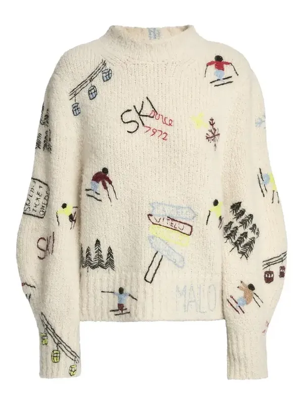 Origins Embroidered Cashmere Crewneck Sweater