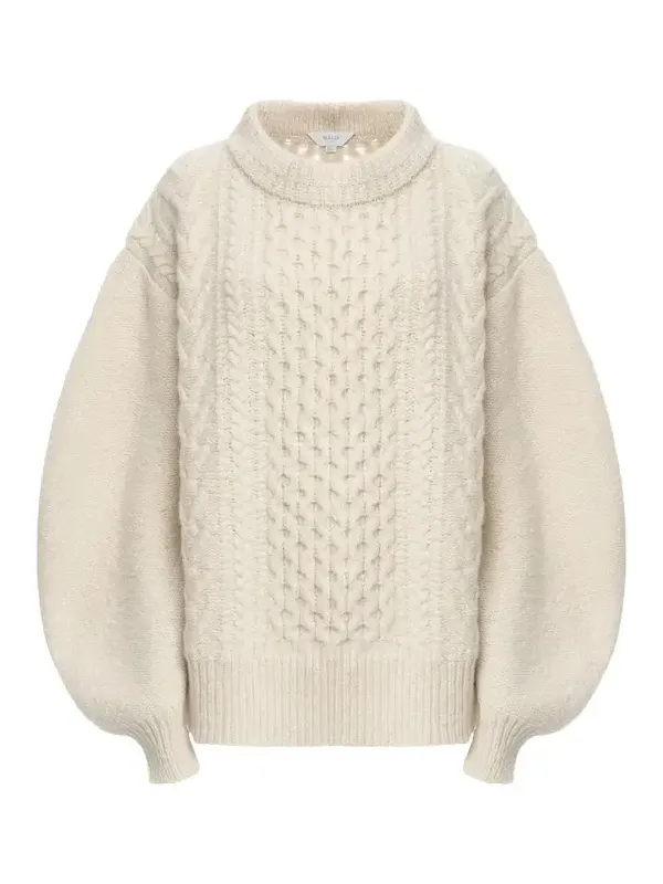 Aran Virgin Wool-Cashmere Crewneck Sweater Aran Virgin Wool-Cashmere Crewneck Sweater