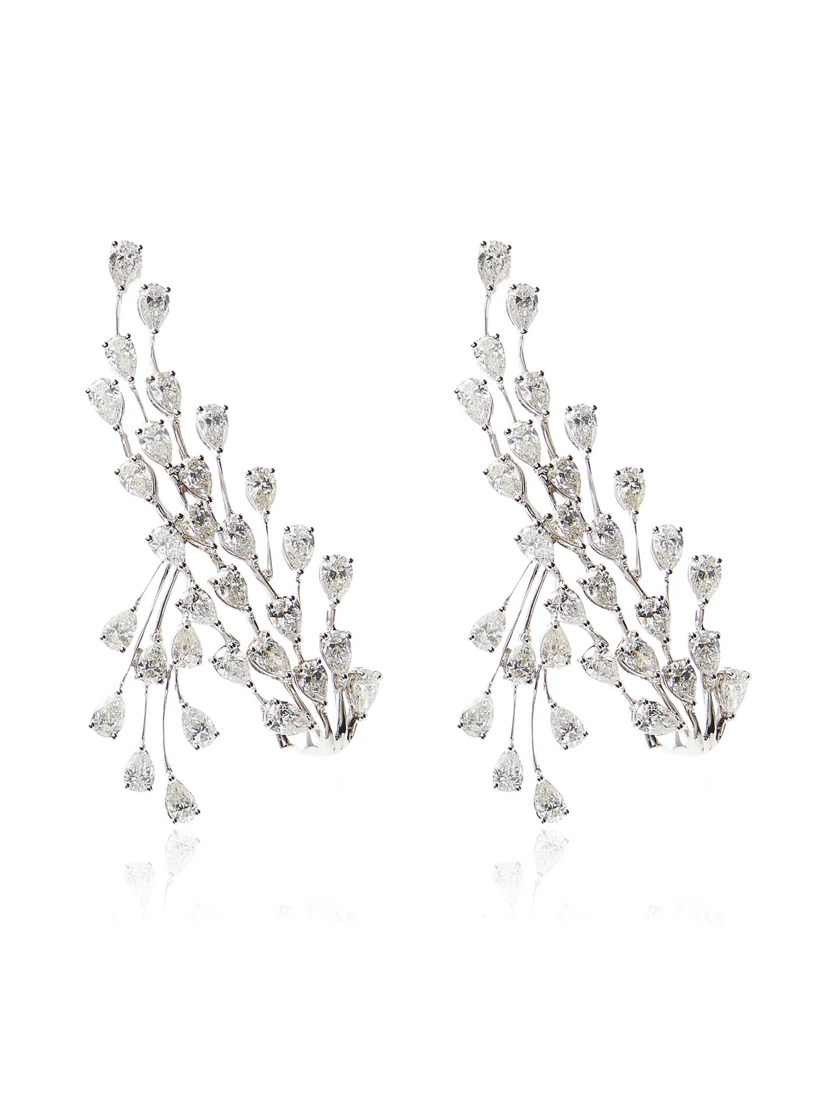 Yessayan 18K White Gold Diamond Blossom Climber Earrings