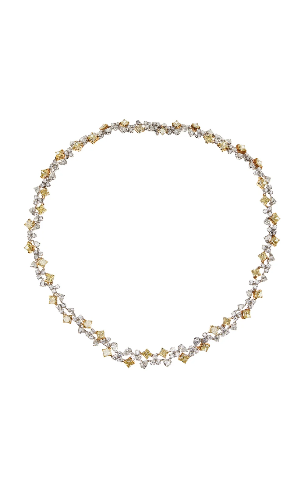 Fancy Sunshine 18K White And Yellow Gold Diamond Necklace