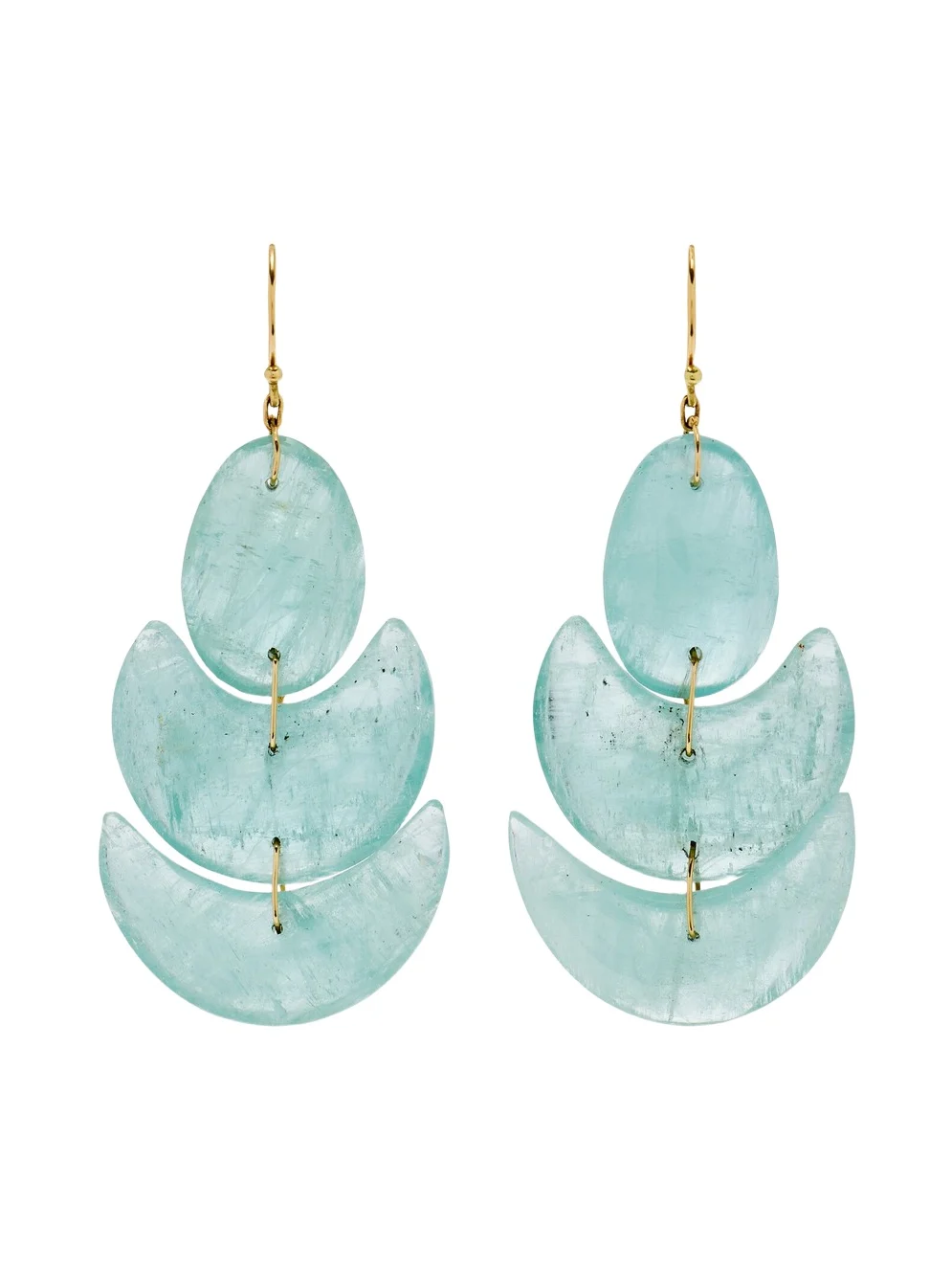 TEN THOUSAND THINGS Lotus 18K Yellow Gold Aquamarine Earrings