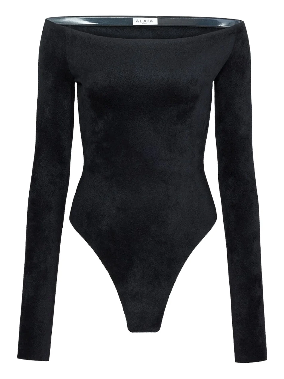 Velvet Off-The-Shoulder Bodysuit
