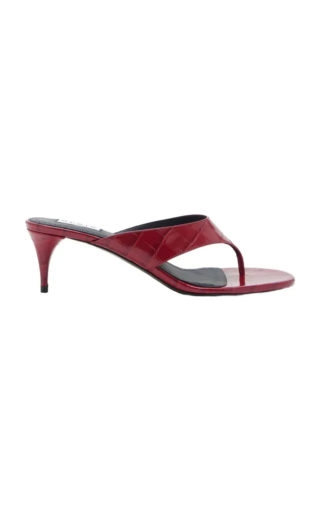 Infra Croc-Effect Leather Sandals