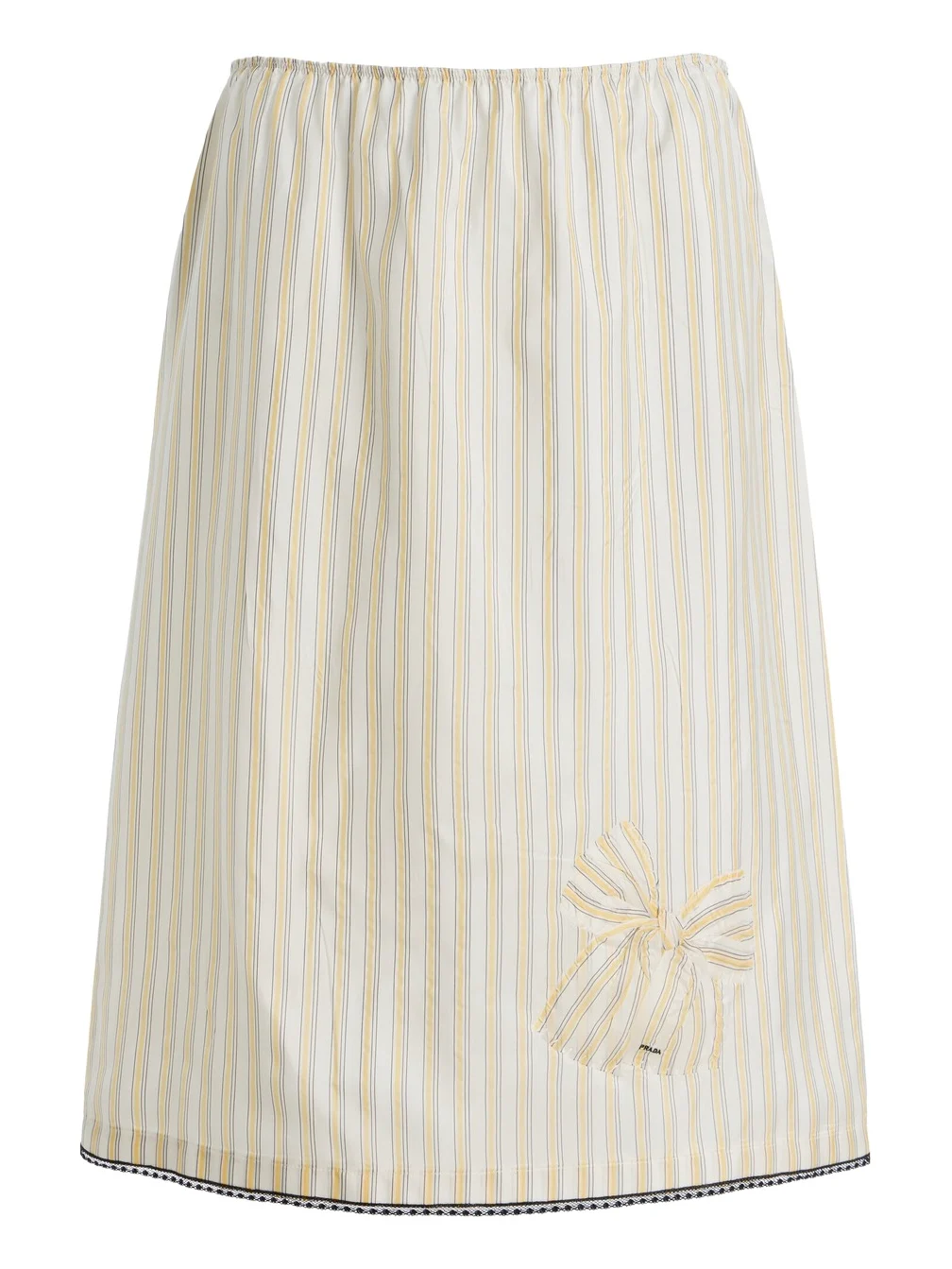 Striped Cupro Midi Skirt