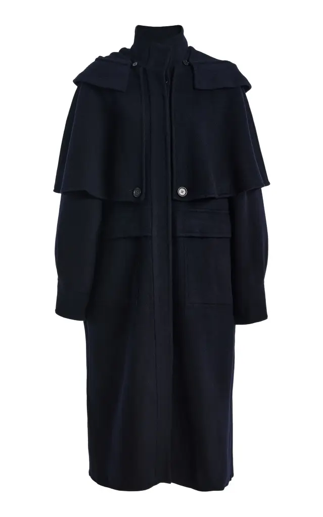 Sea Lona Double-Faced Wool Hooded Coat