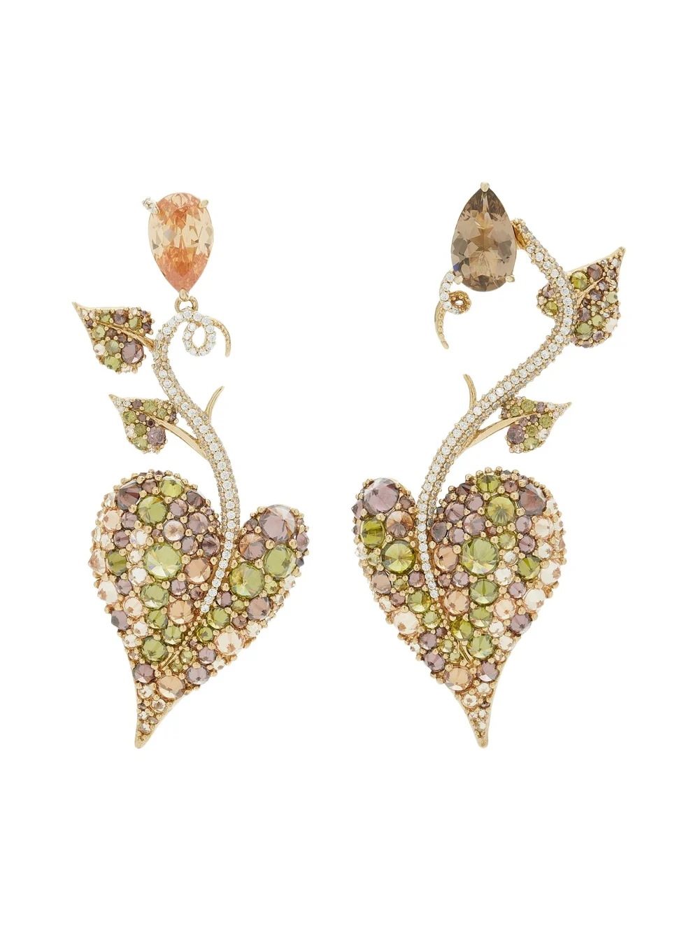 Autumn Heart 18k Yellow Gold Vermeil Multi-Stone Earrings