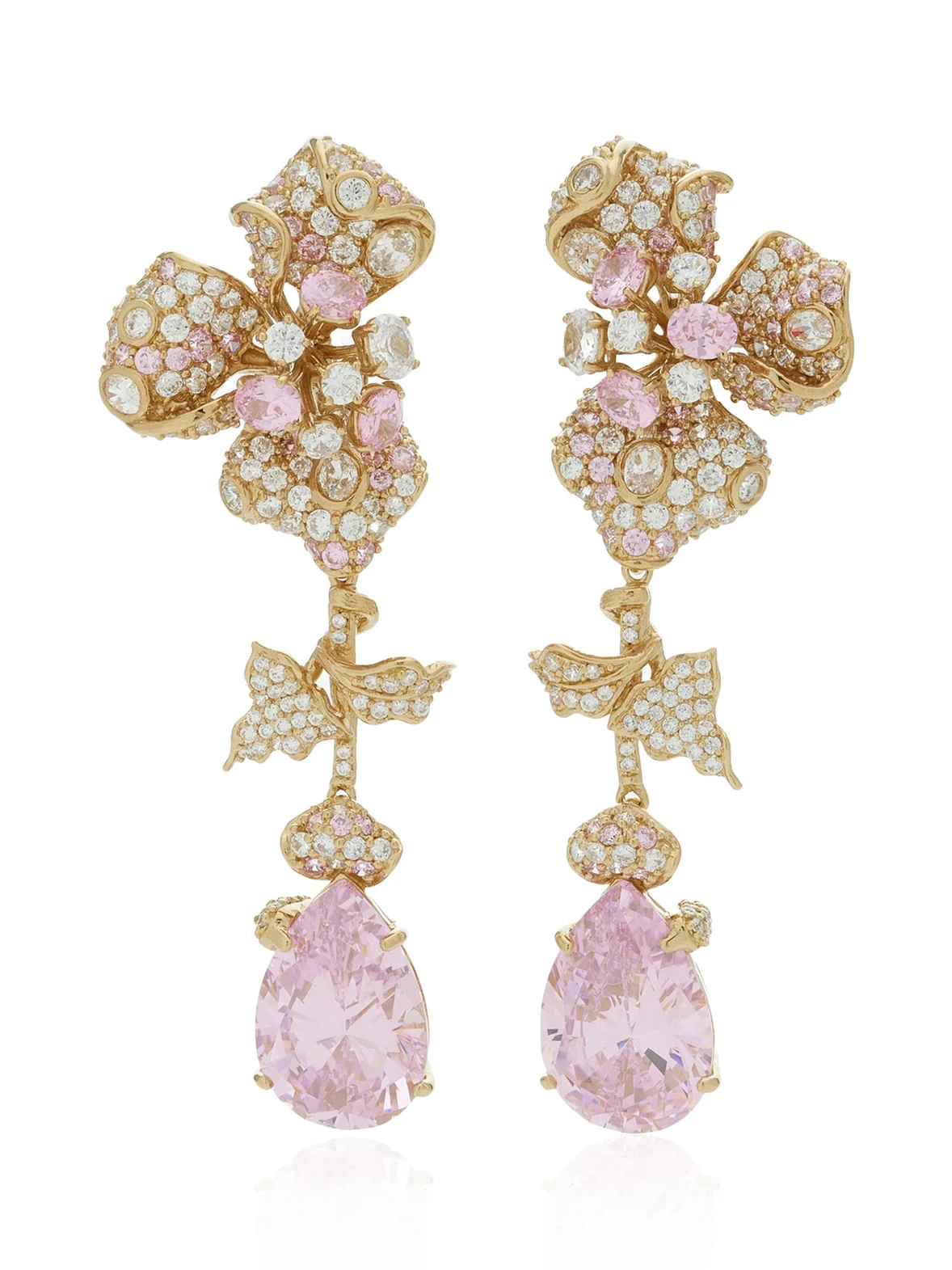Anabela Chan Candy Orchid 18k Yellow Gold Vermeil Diamond Earrings