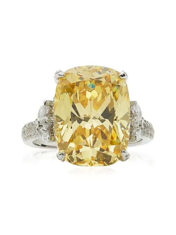Anabela Chan Shard Halo Rhodium Vermeil Diamond Ring