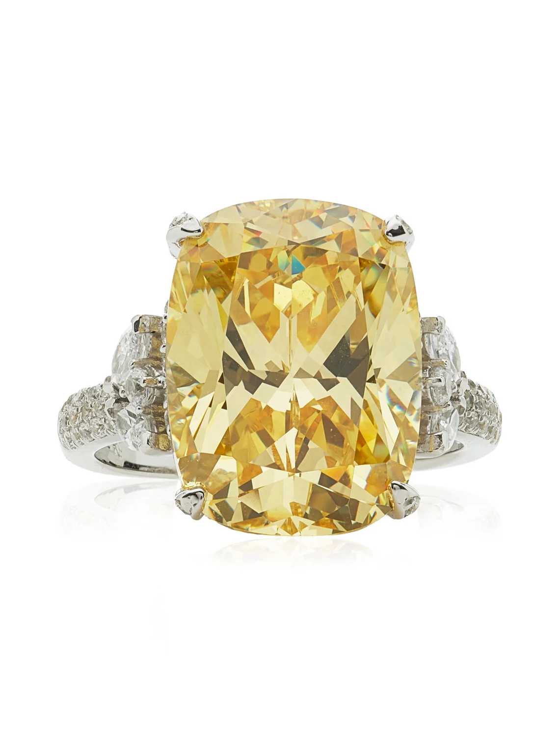 Anabela Chan Shard Halo Rhodium Vermeil Diamond Ring