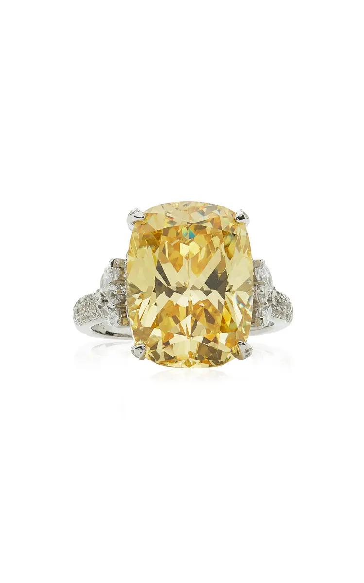 Anabela Chan Shard Halo Rhodium Vermeil Diamond Ring