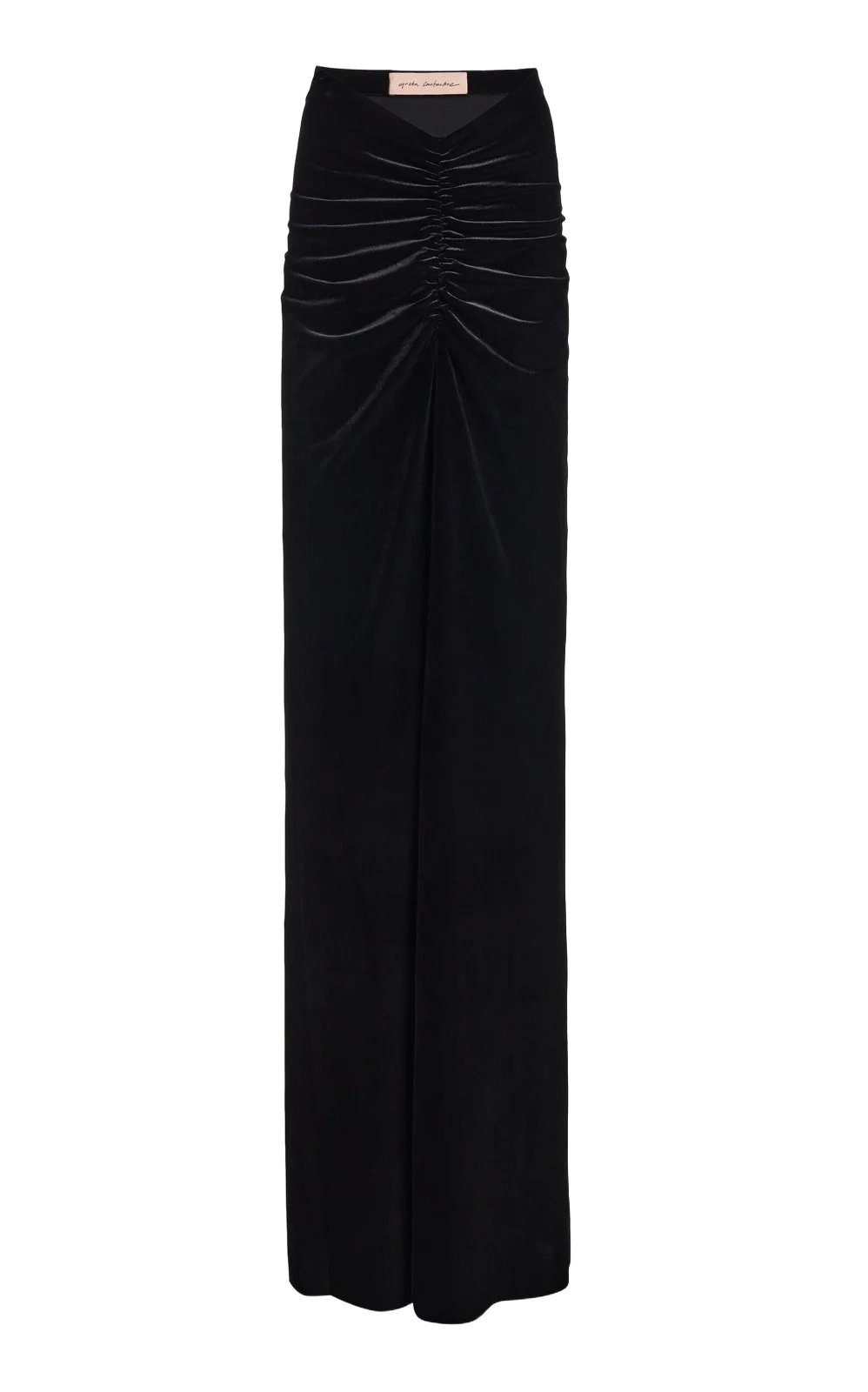 Draped Velvet Maxi Skirt