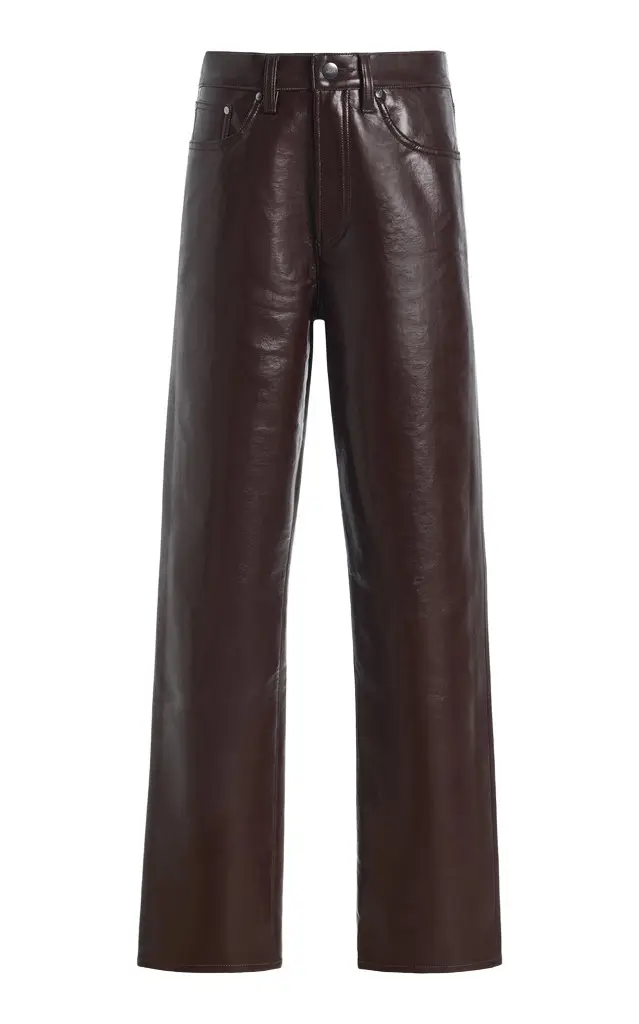 AGOLDE Lana Leather Straight-Leg Pants