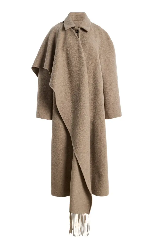 OSSOU Canyon Draped Wool-Blend Coat