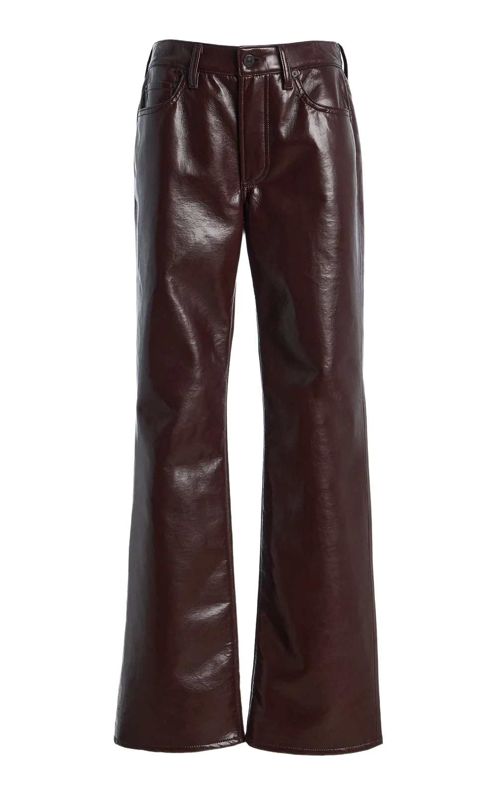 Genova Low-Rise Leather Bootcut Pants
