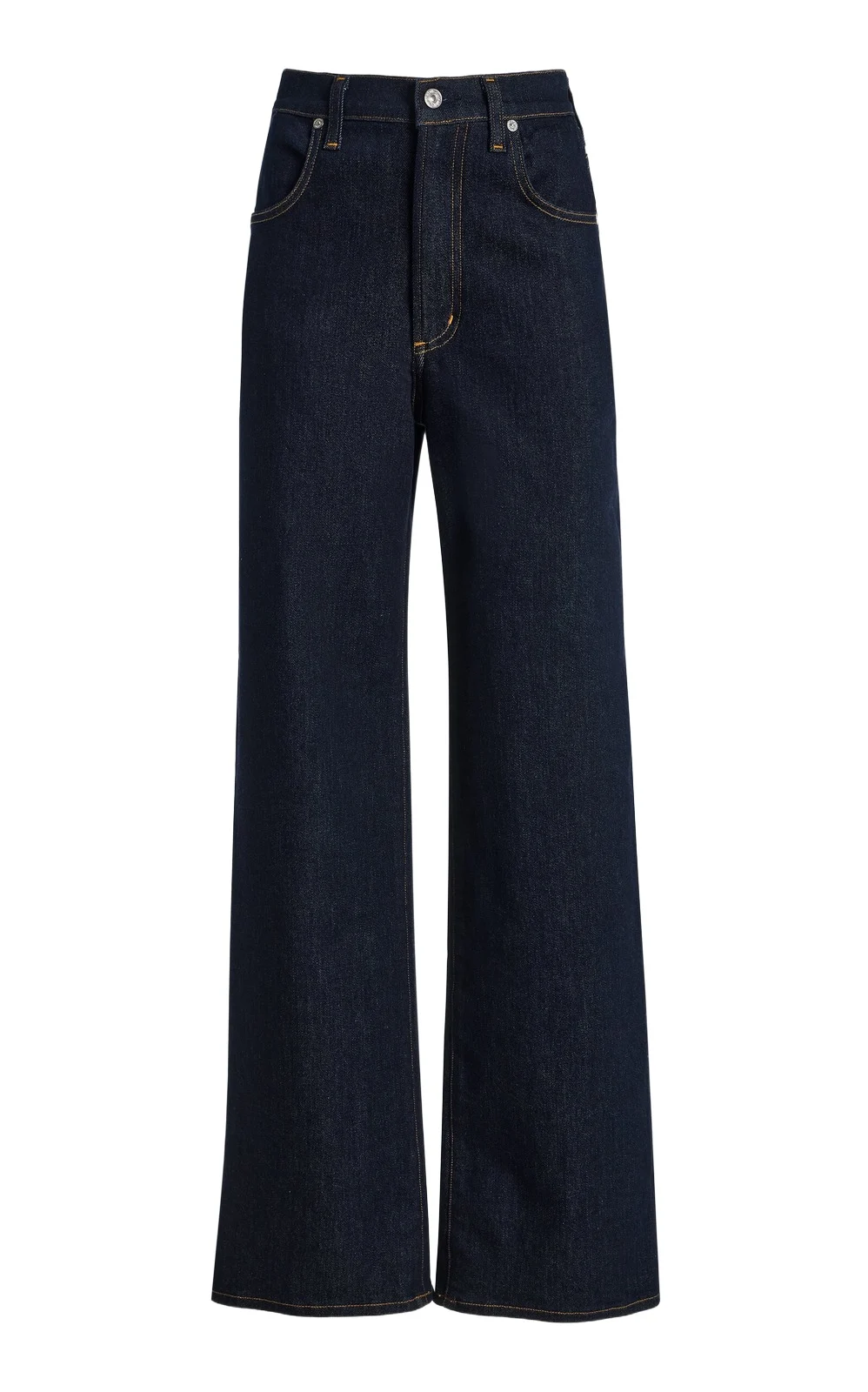 Citizens of Humanity Annina Silk-Denim Mid-Rise Straight-Leg Jeans