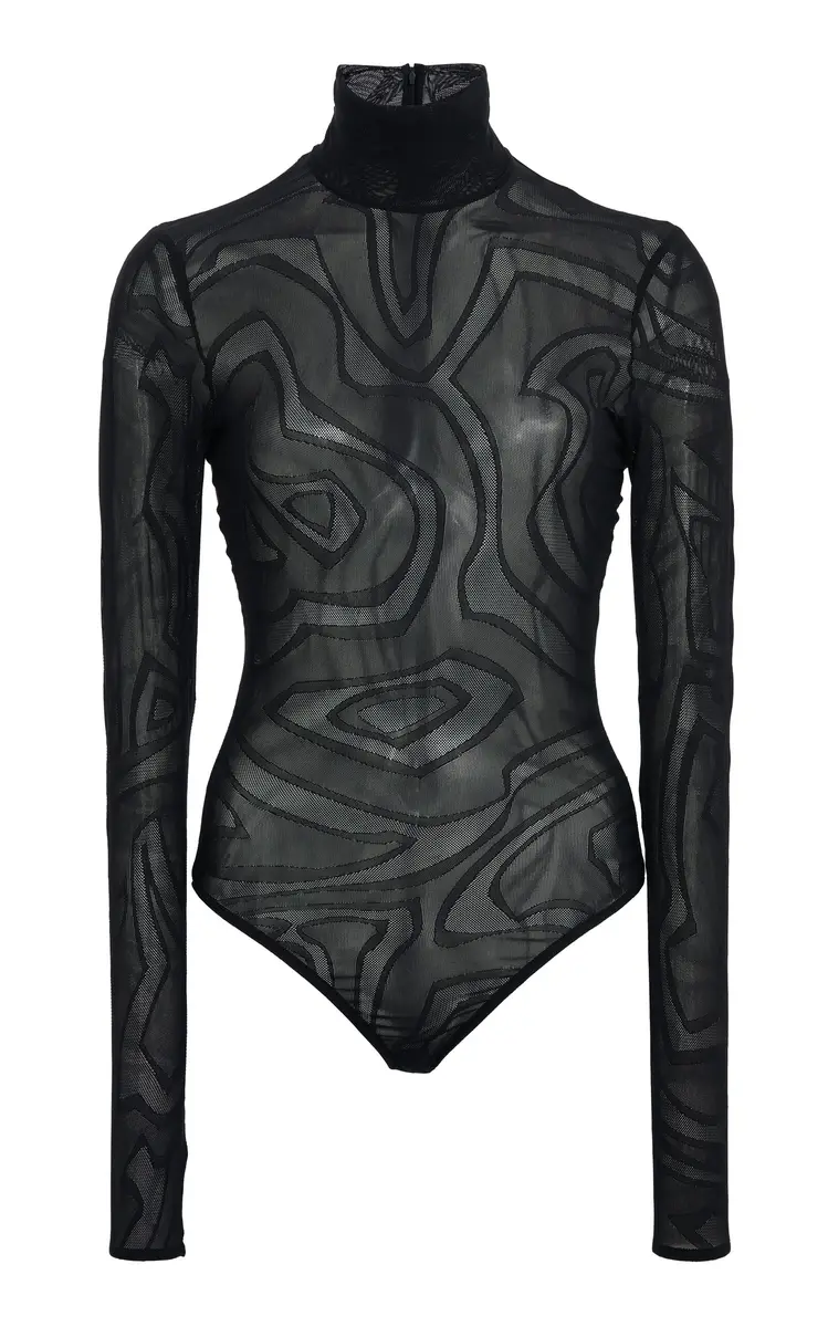 PUCCI Embroidered Tulle Bodysuit