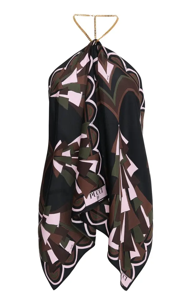 PUCCI Printed Silk-Twill Top