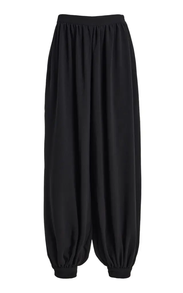 Balloon Pleated Jersey Pants