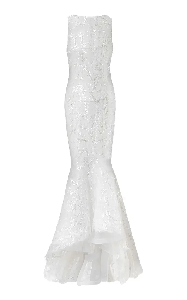 LA FUORI Crescent Moon Veil Midi Dress