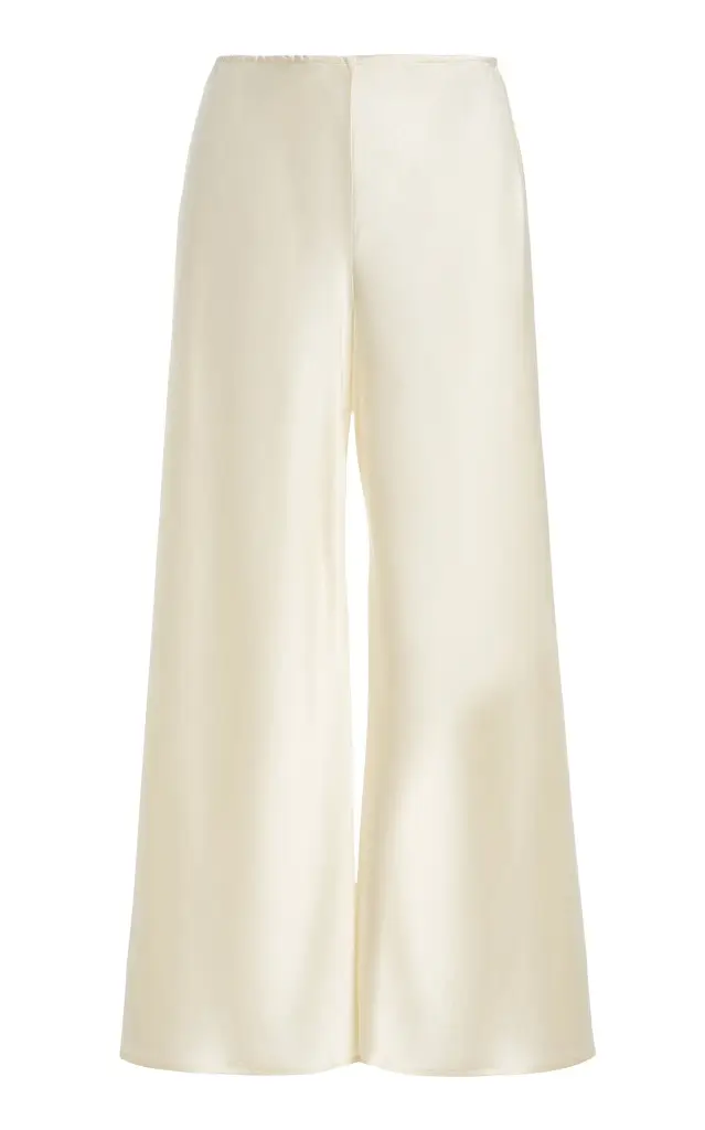 Barb Bias Satin Wide-Leg Pants