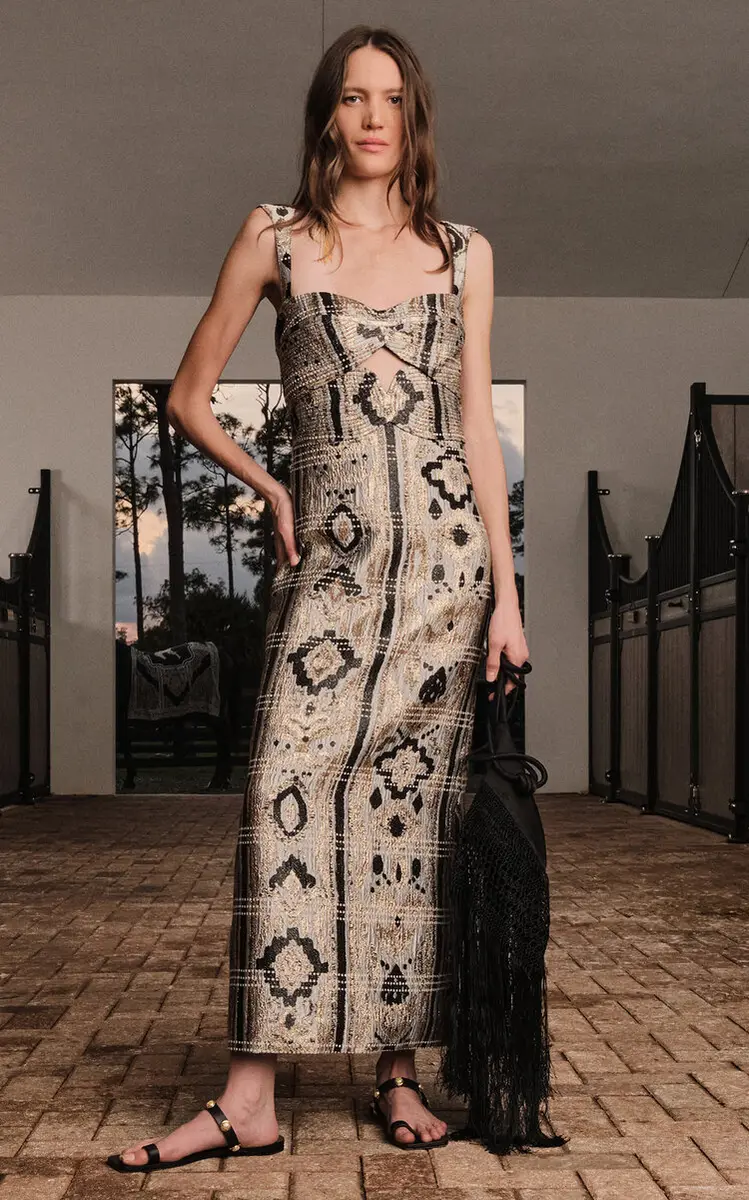 Johanna Ortiz Jacquard Tropicana Column Maxi Dress