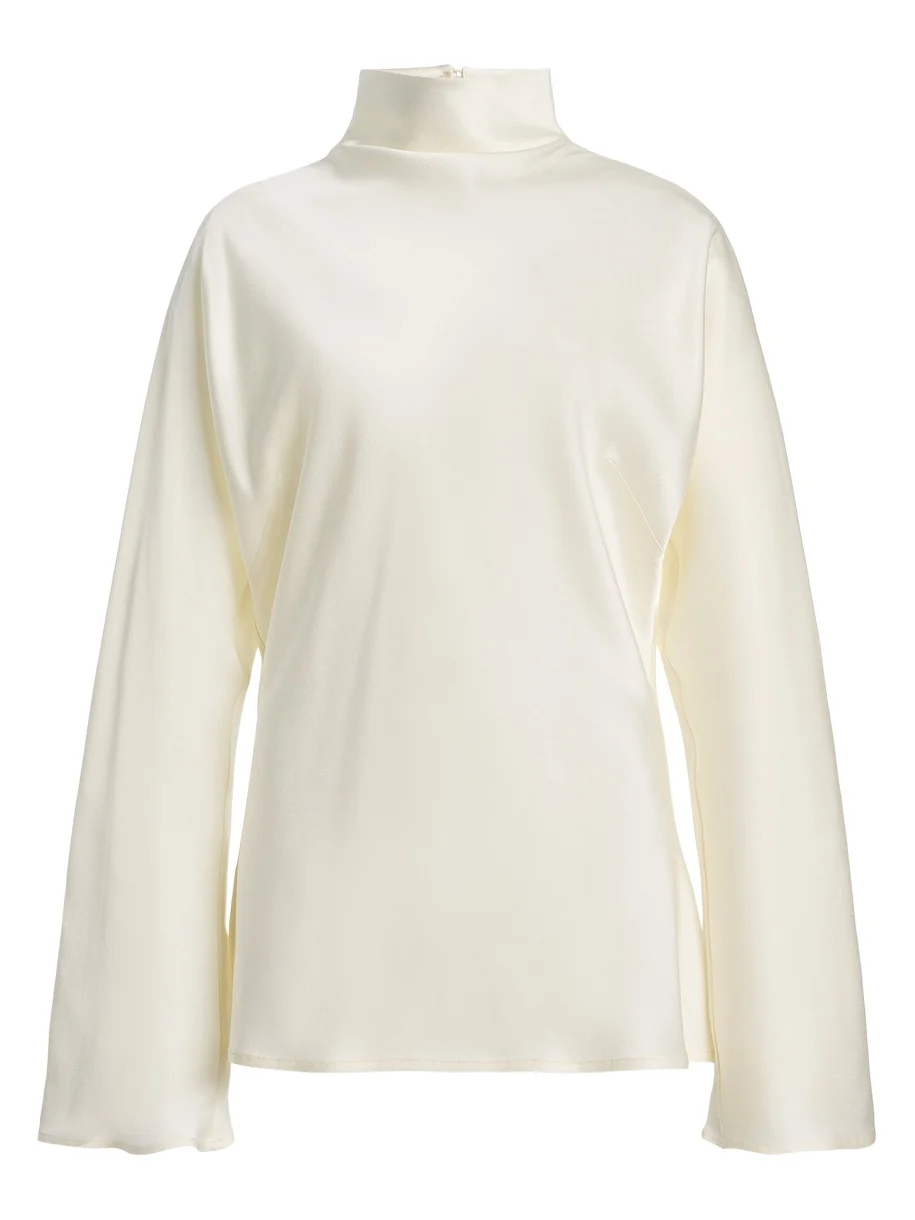 RÓHE Minimal-Waisted Satin Top