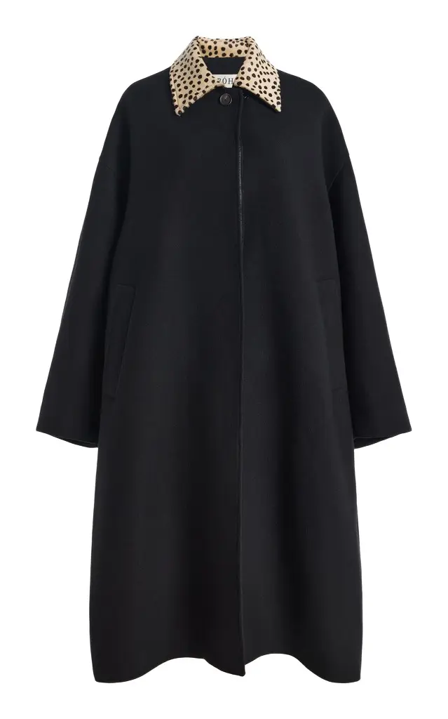 Cheetah Collar Wool Coat Cheetah Collar Wool Coat