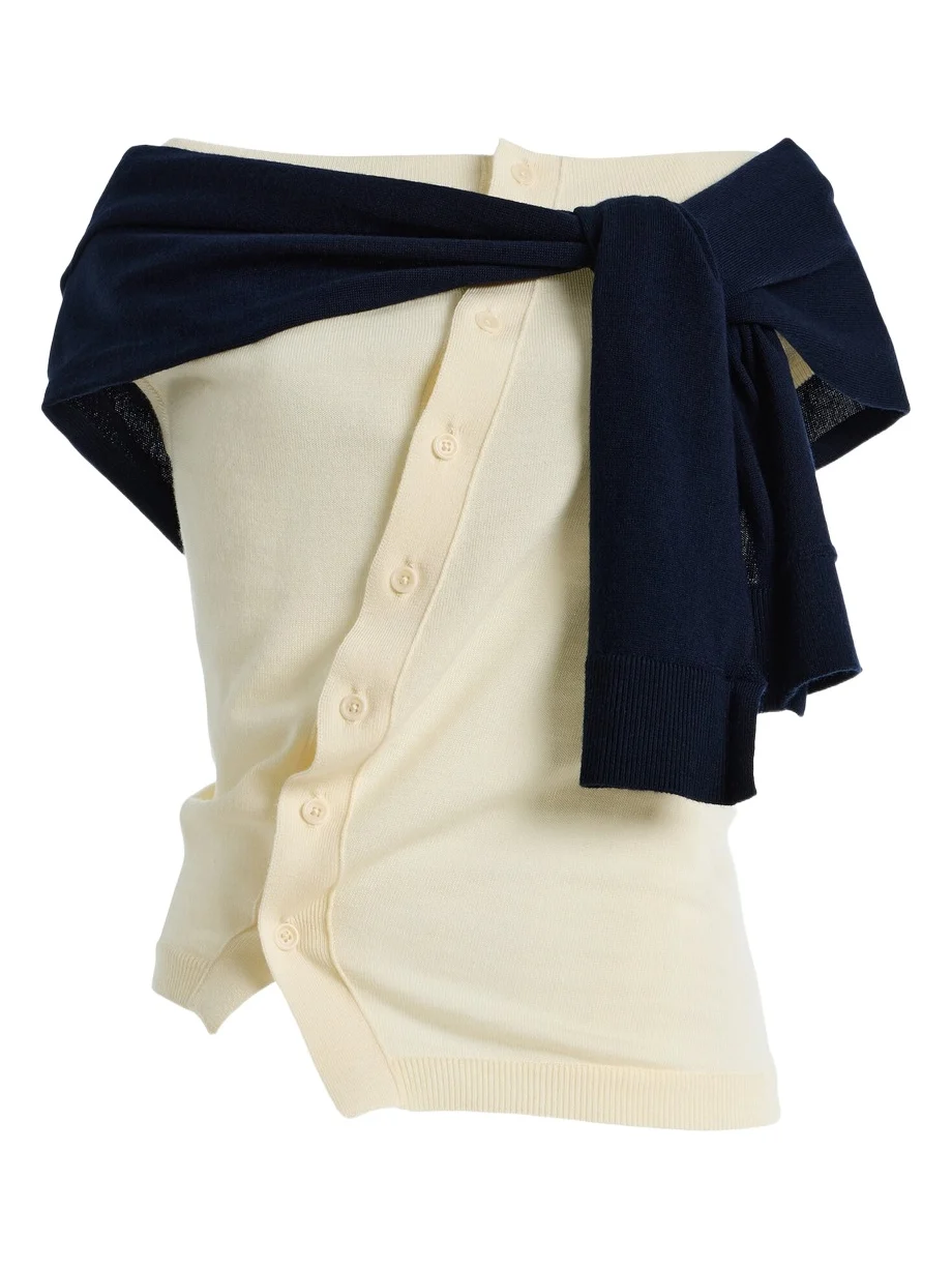 Off-Shoulder Wool Tank Top
