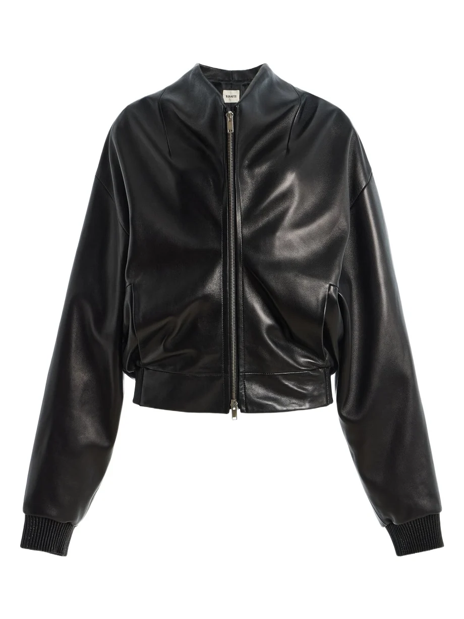 Khaite Ixin Leather Bomber Jacket